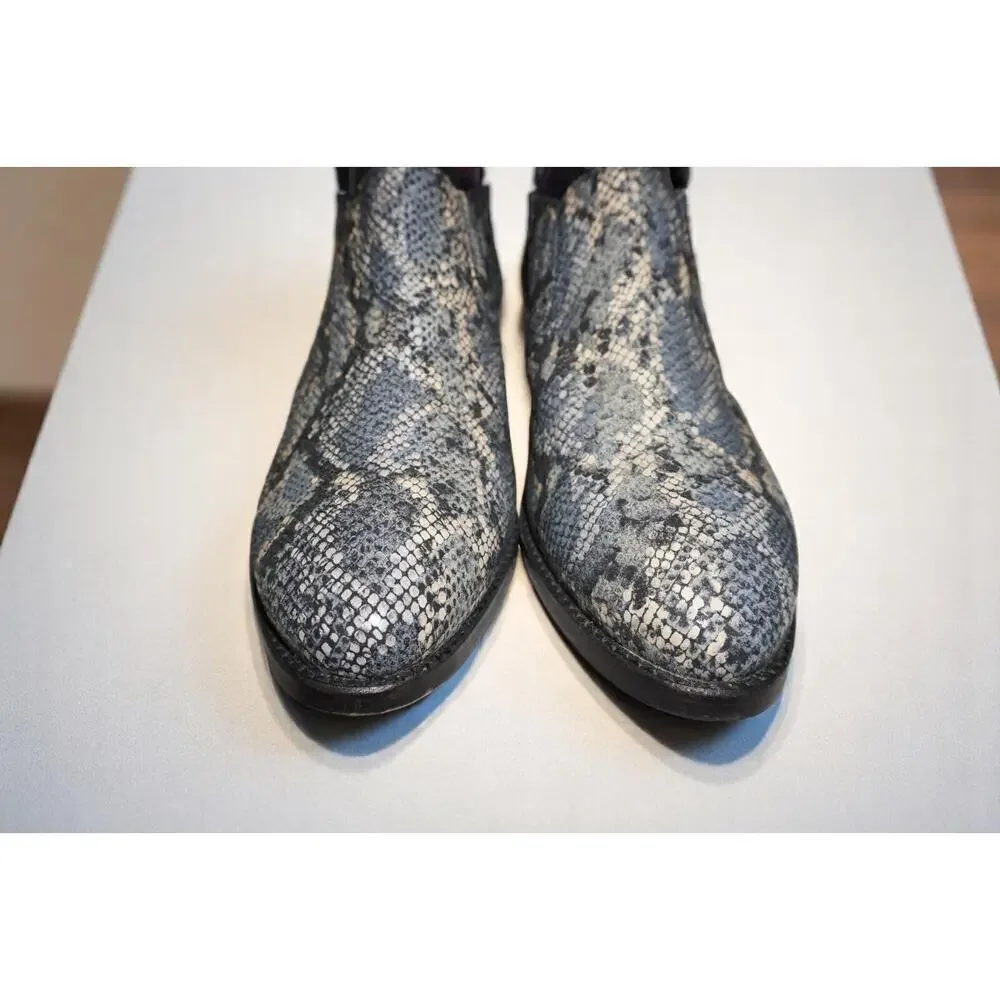 Skechers Faux Snakeskin Chelsea Boots Men’s Size 10 | Western-Inspired Slip-On